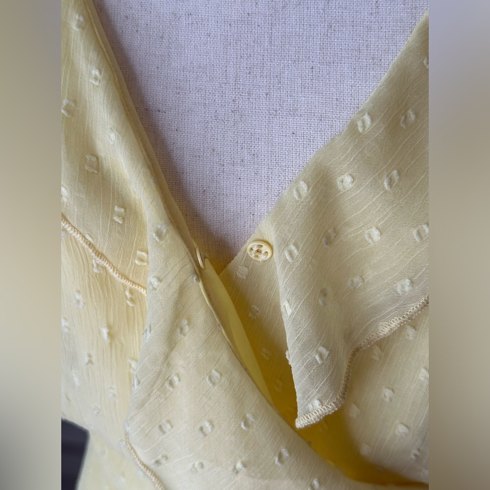 H&M Divided Yellow Puff Sleeved Ruffled Dress size Small - Picture 7 of 12